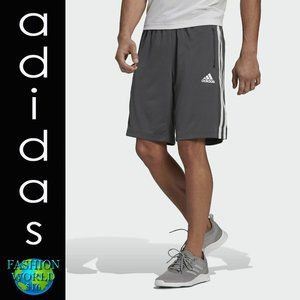 adidas Men's Designed 2 Move 3-Stripes Primeblue Shorts Grey/White NWT